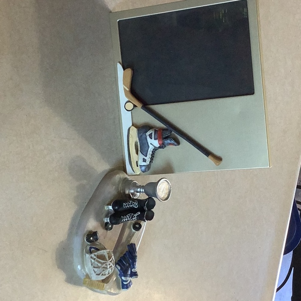 Hockey Themed Desk Set with Skate and Stick